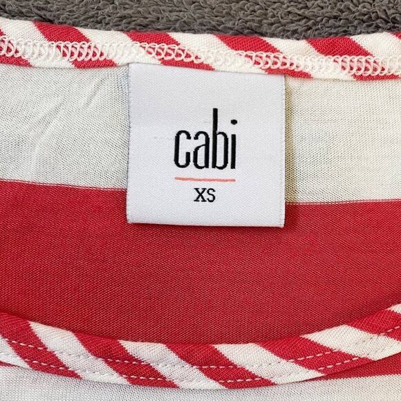 CAbi Carousel Striped Sleeveless Blouse Asymmetrical hem sz XS - Picture 5 of 10